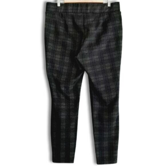 LILY MORGAN Slim Leg Pull-on Stretch Grey Plaid Pants Sz XL - Picture 6 of 10